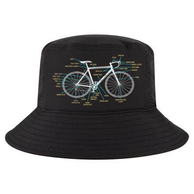 Bicycle Anatomy Road Bike Cycling Cool Comfort Performance Bucket Hat