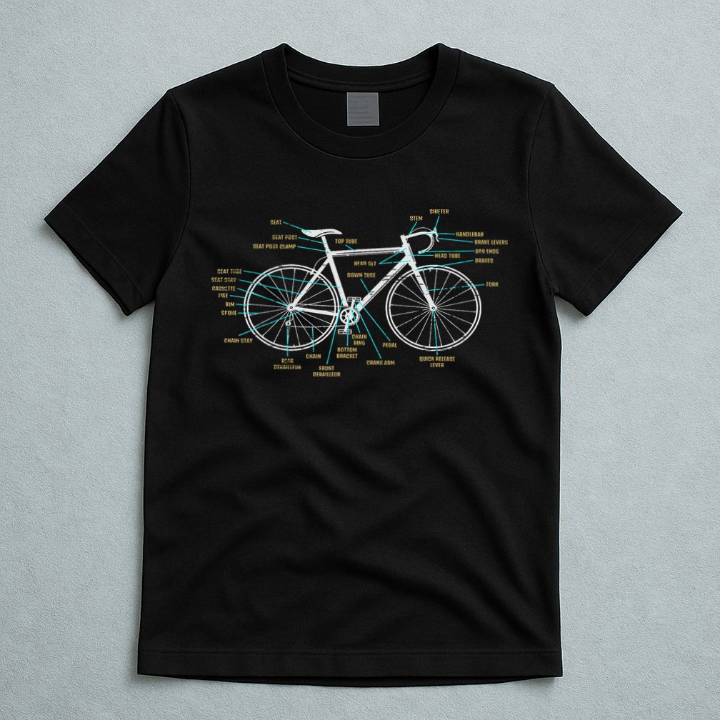 Bicycle Anatomy Road Bike Cycling T-Shirt