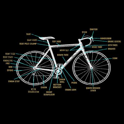 Bicycle Anatomy Road Bike Cycling T-Shirt
