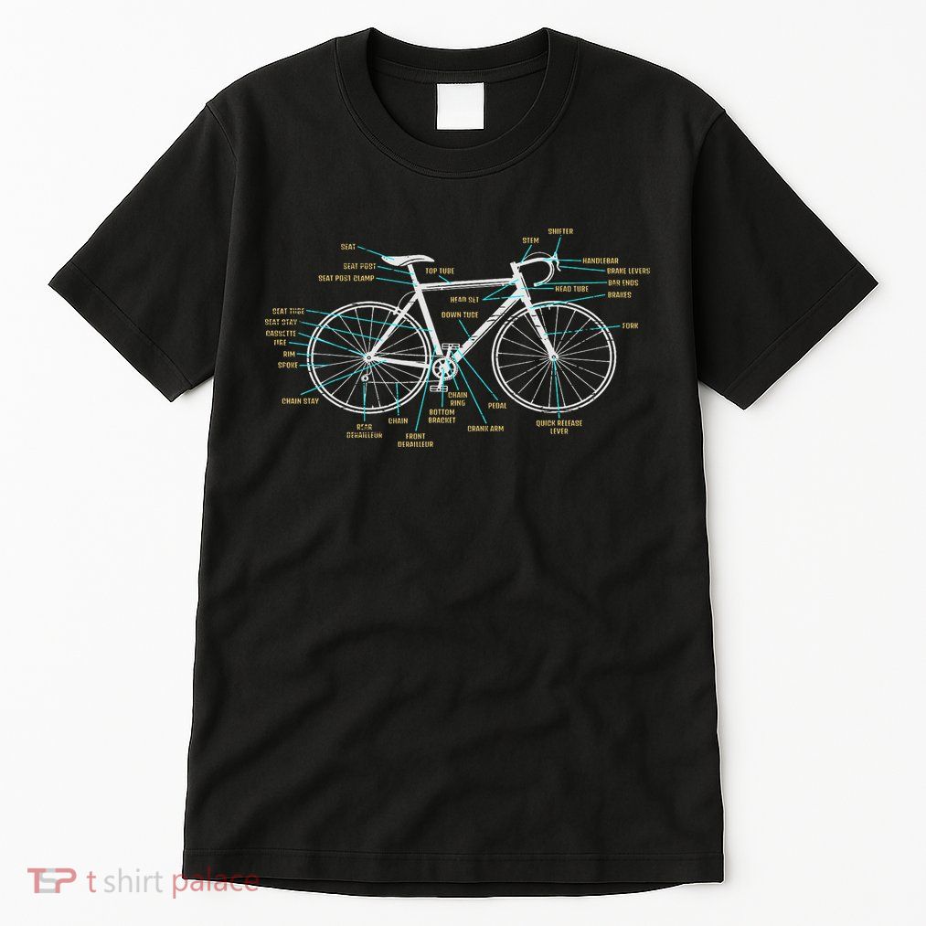 Bicycle Anatomy Road Bike Cycling Tall T-Shirt