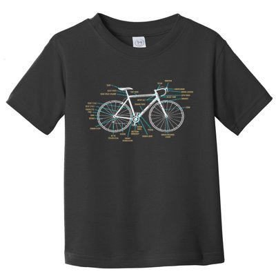 Bicycle Anatomy Road Bike Cycling Toddler T-Shirt
