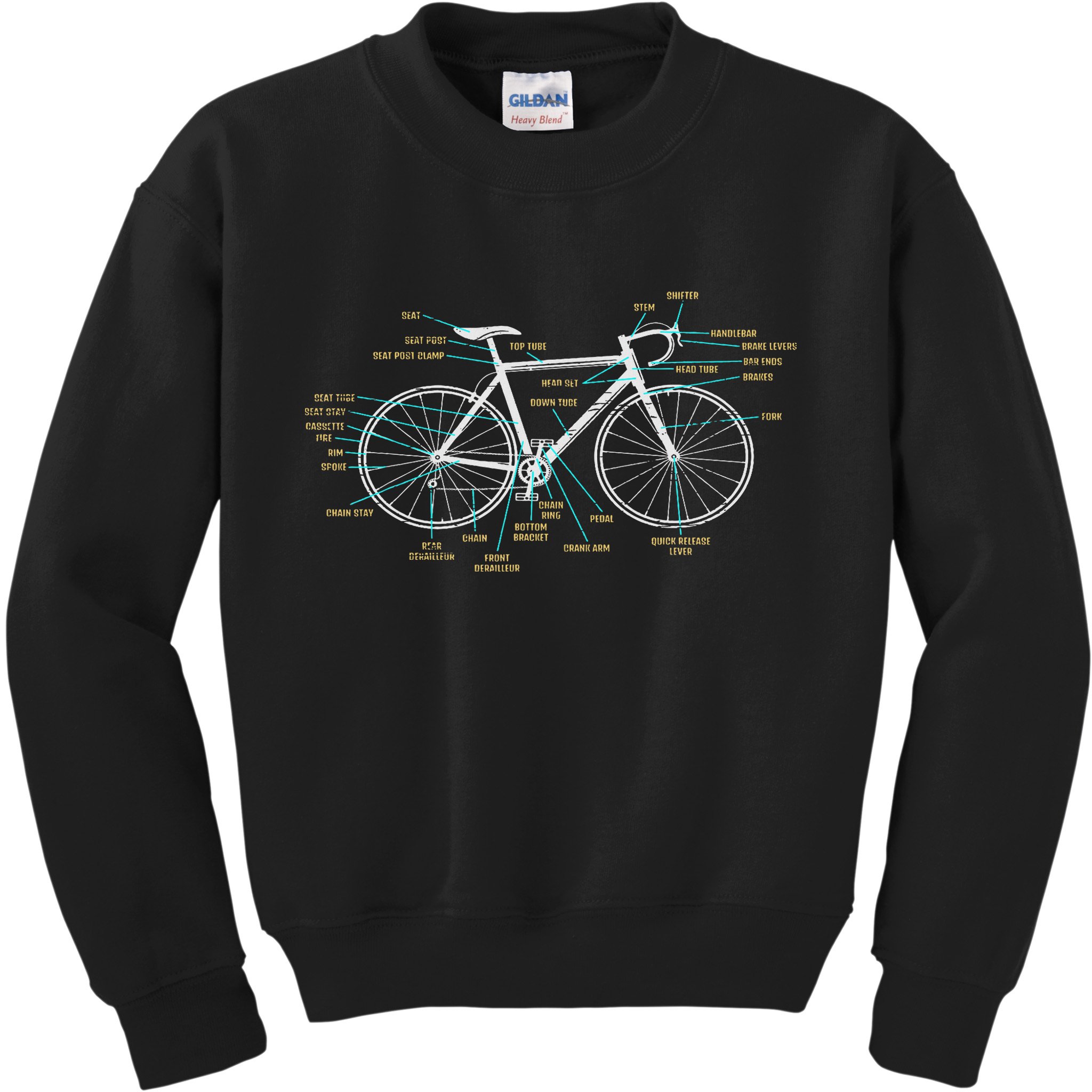 Bicycle Anatomy Road Bike Cycling Kids Sweatshirt