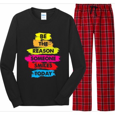 Be A Reason Someone Smiles Today Inspirational Clothes Long Sleeve Pajama Set