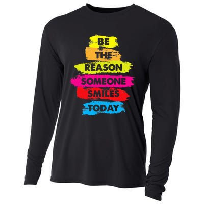 Be A Reason Someone Smiles Today Inspirational Clothes Cooling Performance Long Sleeve Crew