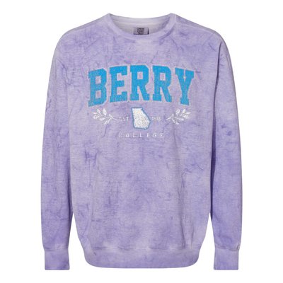 Berry Arch Retro College Athletic Sports Women Colorblast Crewneck Sweatshirt