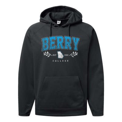 Berry Arch Retro College Athletic Sports Women Performance Fleece Hoodie