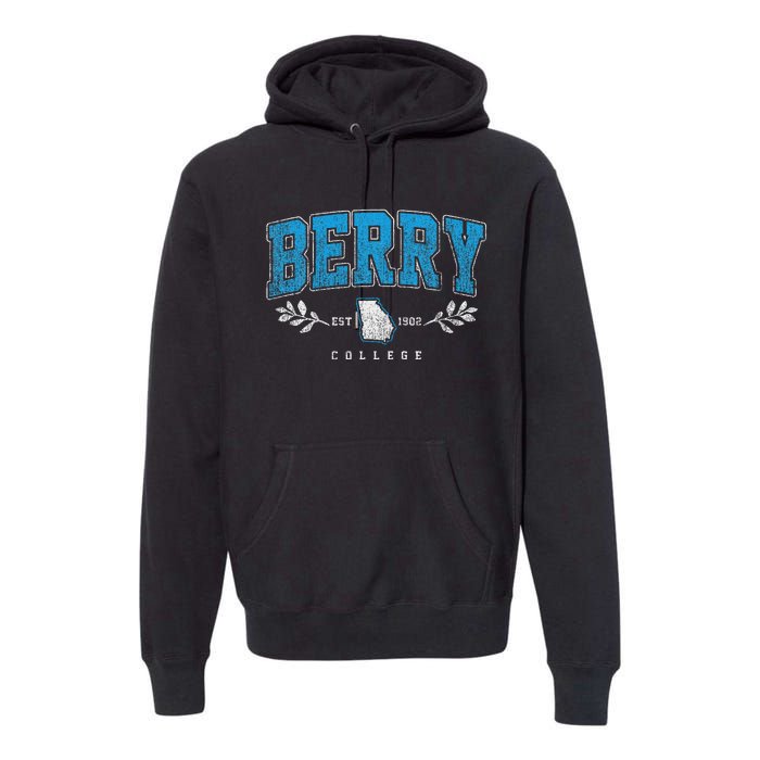 Berry Arch Retro College Athletic Sports Women Premium Hoodie