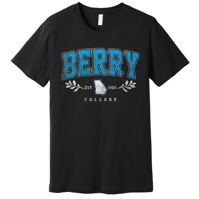 Berry Arch Retro College Athletic Sports Women Premium T-Shirt