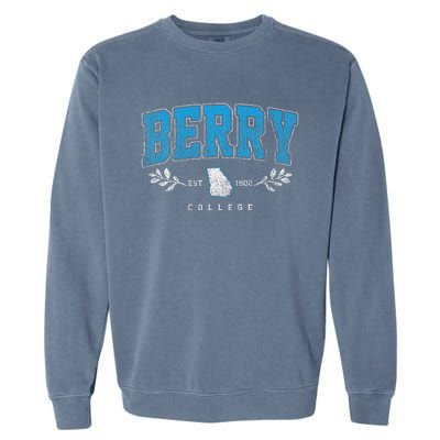 Berry Arch Retro College Athletic Sports Women Garment-Dyed Sweatshirt