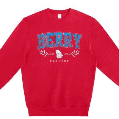 Berry Arch Retro College Athletic Sports Women Premium Crewneck Sweatshirt