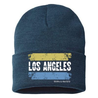 Born And Raised Los Angeles California Sustainable Knit Beanie