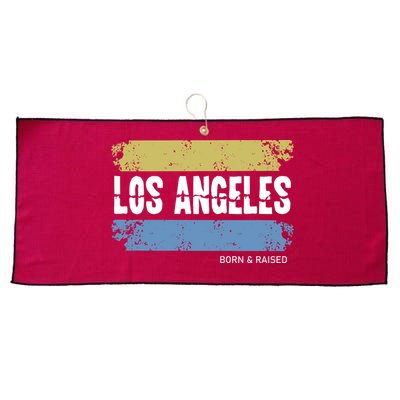 Born And Raised Los Angeles California Large Microfiber Waffle Golf Towel