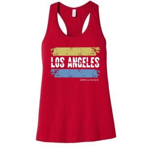 Born And Raised Los Angeles California Women's Racerback Tank