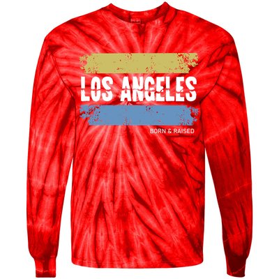 Born And Raised Los Angeles California Tie-Dye Long Sleeve Shirt