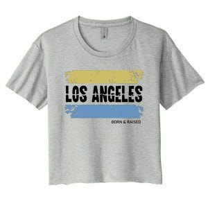 Born And Raised Los Angeles California Women's Crop Top Tee