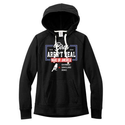 Birds Aren't Real Wake Up America Women's Fleece Hoodie