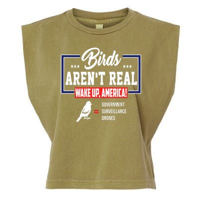 Birds Aren't Real Wake Up America Garment-Dyed Women's Muscle Tee