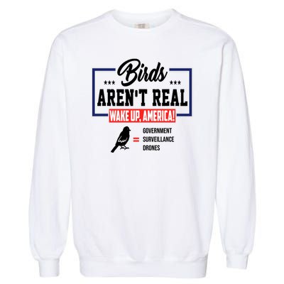 Birds Aren't Real Wake Up America Garment-Dyed Sweatshirt