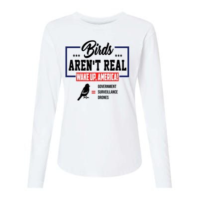 Birds Aren't Real Wake Up America Womens Cotton Relaxed Long Sleeve T-Shirt