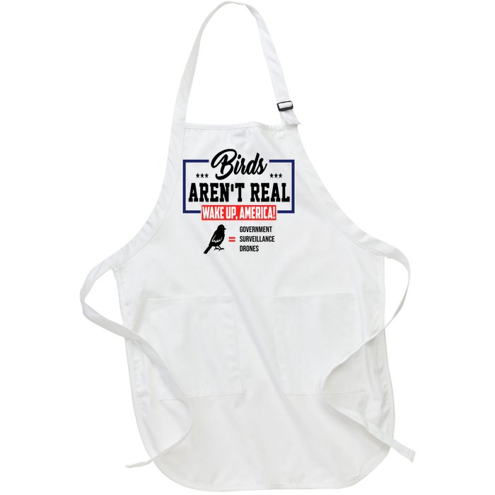 Birds Aren't Real Wake Up America Full-Length Apron With Pockets