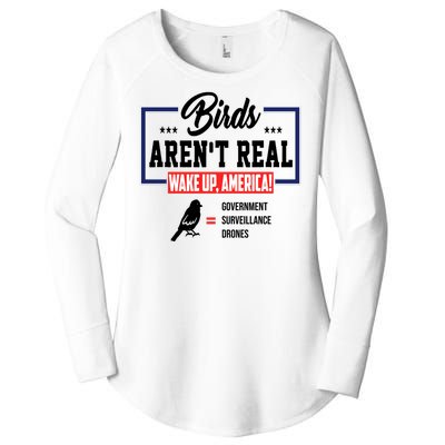 Birds Aren't Real Wake Up America Women's Perfect Tri Tunic Long Sleeve Shirt