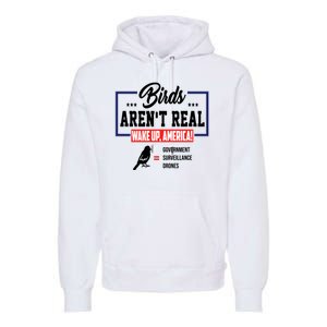 Birds Aren't Real Wake Up America Premium Hoodie