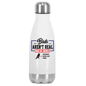 Birds Aren't Real Wake Up America Stainless Steel Insulated Water Bottle