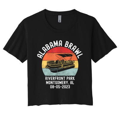 Brawl At Riverfront Park Montgomery Alabama Brawl Women's Crop Top Tee