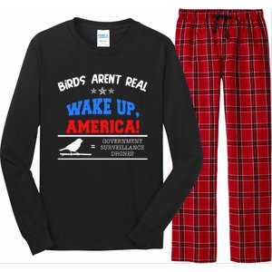 Birds Aren't Real Wake Up America Awareness Long Sleeve Pajama Set