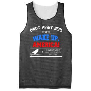 Birds Aren't Real Wake Up America Awareness Mesh Reversible Basketball Jersey Tank