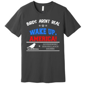 Birds Aren't Real Wake Up America Awareness Premium T-Shirt