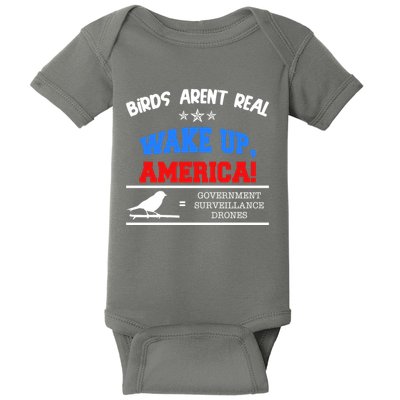 Birds Aren't Real Wake Up America Awareness Baby Bodysuit