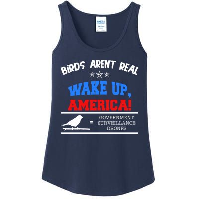 Birds Aren't Real Wake Up America Awareness Ladies Essential Tank