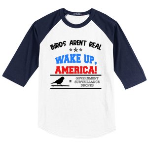 Birds Aren't Real Wake Up America Awareness Baseball Sleeve Shirt