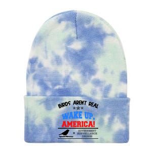 Birds Aren't Real Wake Up America Awareness Tie Dye 12in Knit Beanie