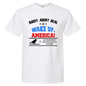 Birds Aren't Real Wake Up America Awareness Garment-Dyed Heavyweight T-Shirt