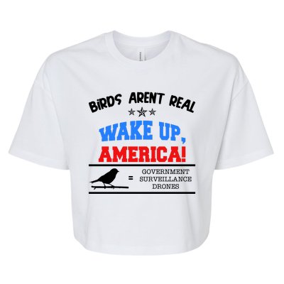 Birds Aren't Real Wake Up America Awareness Bella+Canvas Jersey Crop Tee