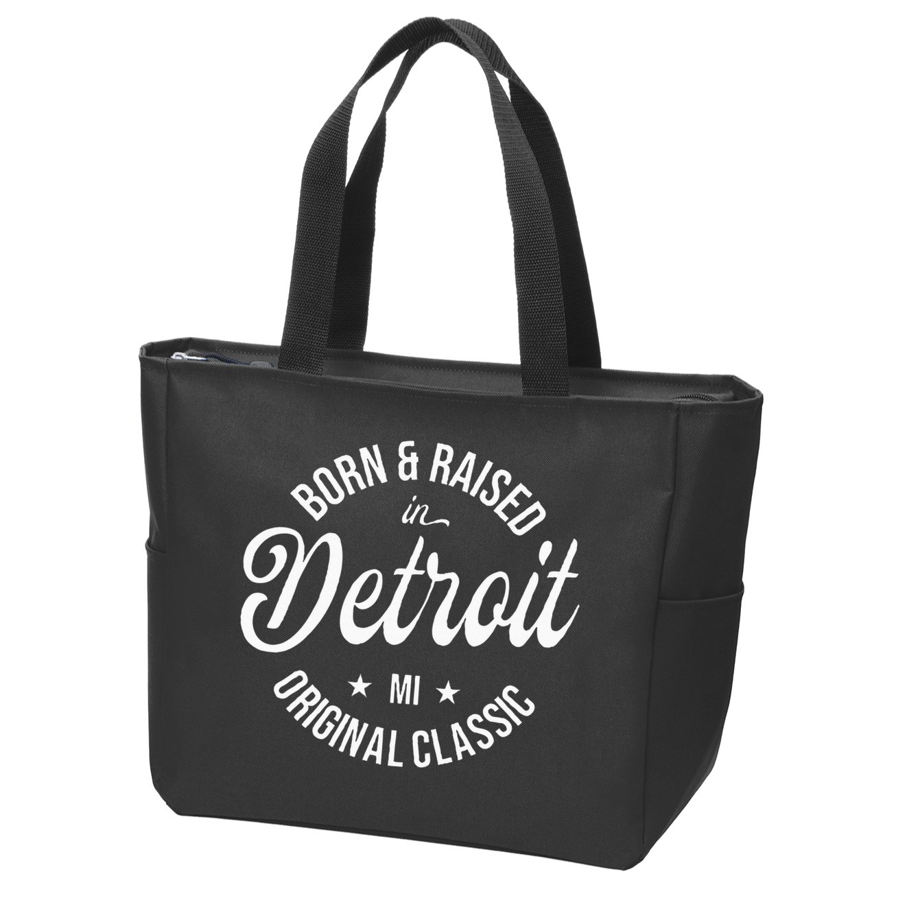 Born And Raised In Detroit Zip Tote Bag