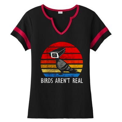 Birds Aren't Real Bird Drone Drones Camera Ladies Halftime Notch Neck Tee