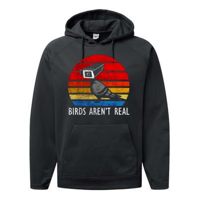 Birds Aren't Real Bird Drone Drones Camera Performance Fleece Hoodie