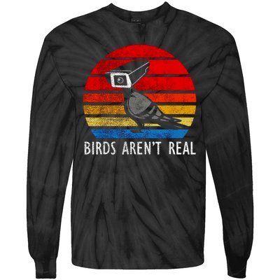 Birds Aren't Real Bird Drone Drones Camera Tie-Dye Long Sleeve Shirt