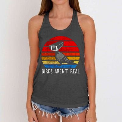 Birds Aren't Real Bird Drone Drones Camera Women's Knotted Racerback Tank