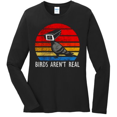 Birds Aren't Real Bird Drone Drones Camera Ladies Long Sleeve Shirt