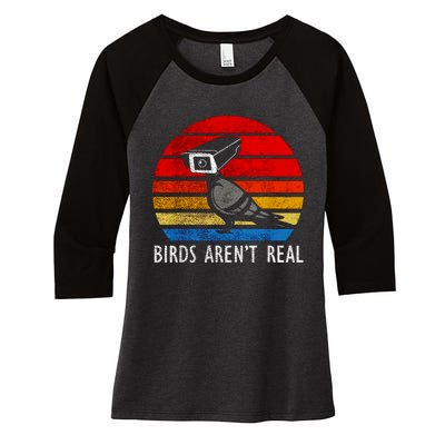 Birds Aren't Real Bird Drone Drones Camera Women's Tri-Blend 3/4-Sleeve Raglan Shirt