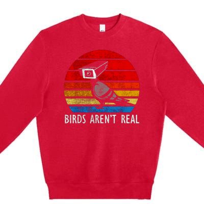 Birds Aren't Real Bird Drone Drones Camera Premium Crewneck Sweatshirt