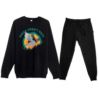 Birds Aren't Real They're Government Camera Premium Crewneck Sweatsuit Set