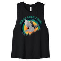 Birds Aren't Real They're Government Camera Women's Racerback Cropped Tank