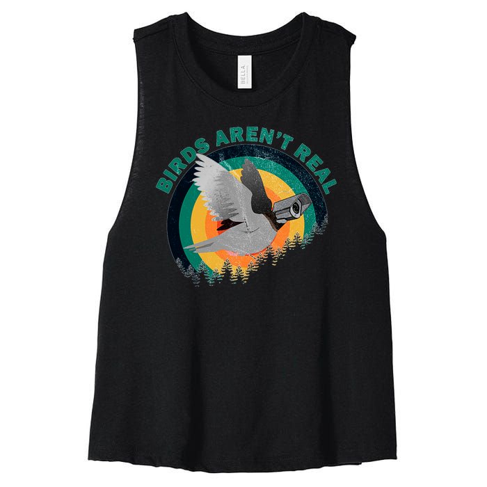 Birds Aren't Real They're Government Camera Women's Racerback Cropped Tank