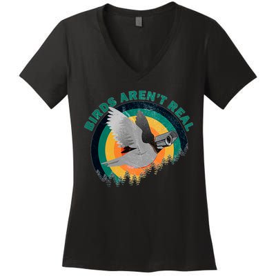 Birds Aren't Real They're Government Camera Women's V-Neck T-Shirt