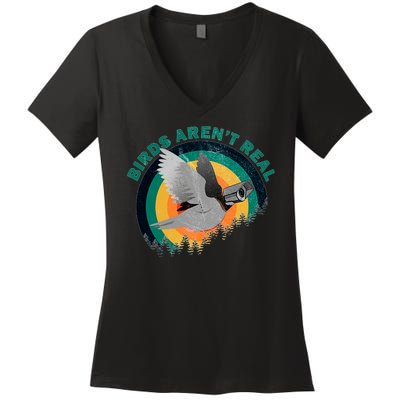 Birds Aren't Real They're Government Camera Women's V-Neck T-Shirt